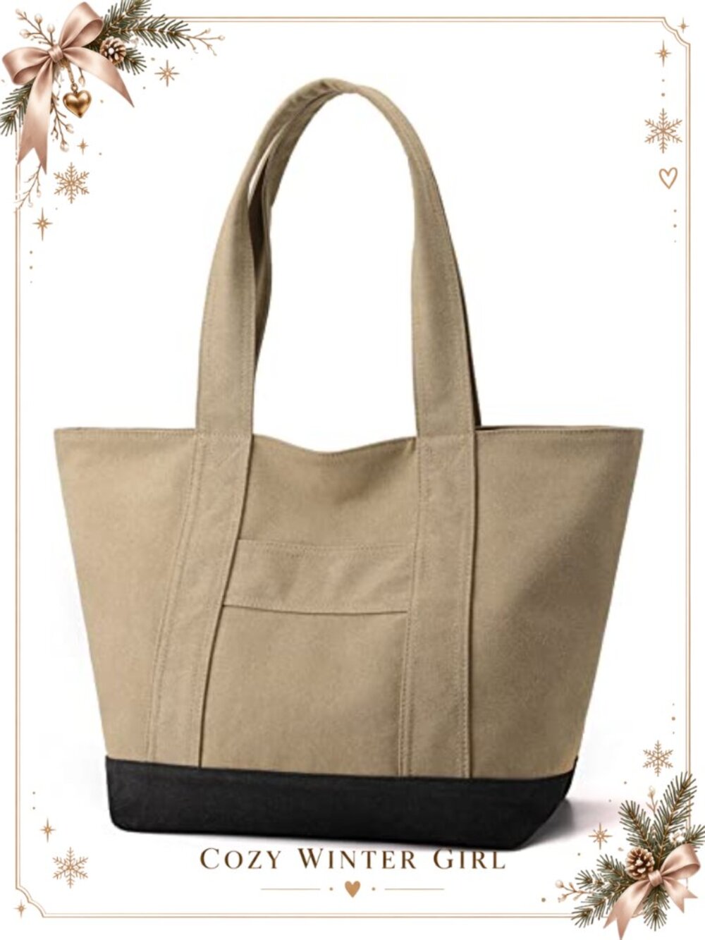 Canvas Tote Bag for Women Large Capacity Handbag with Zipper Shoulder Hobo Bag